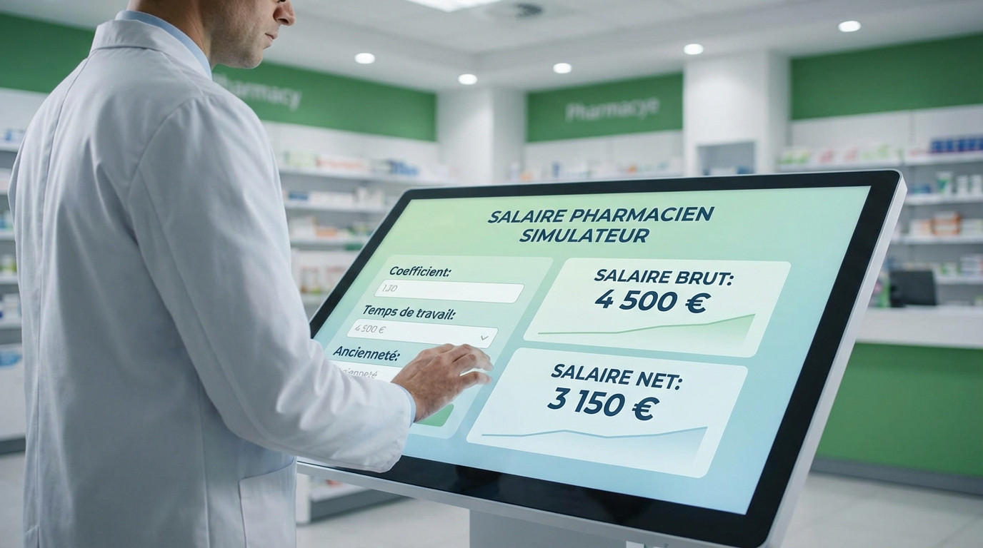 Simulateur salaire pharmacien 2026 | Calcul net & brut
